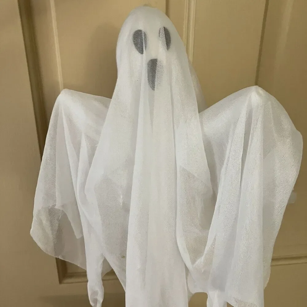 Lot Of 3 Hanging Halloween Decorations 2 Spooky Ghosts And 1 Jack O Lantern